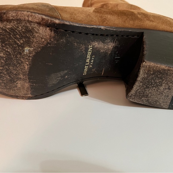 Saint Laurent Paris 'Wyatt' Zip Boots Size 41 euro in Brown Suede - Picture 3 of 7